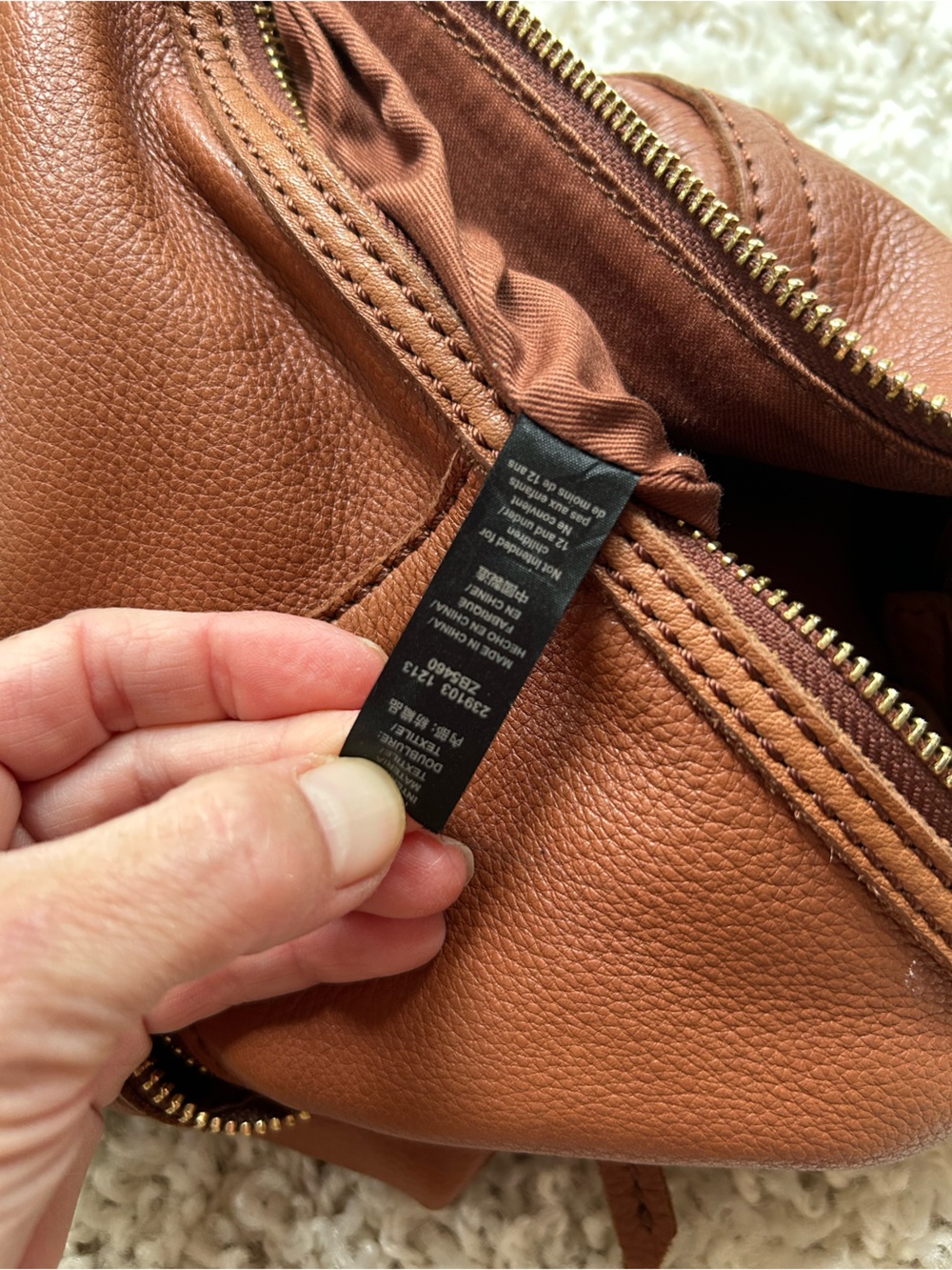 Vintage Fossil brown pebbled leather crossbody bag - Picture 6 of 7